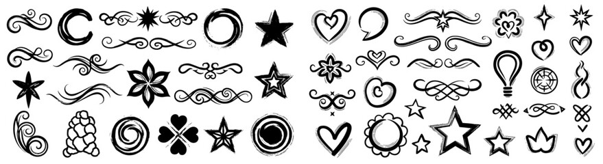 Obraz premium Sketchy Hand-Drawn Arrow Collection: Creative doodle pointers, direction indicators, navigation icons, design elements for websites, apps, marketing, presentations. Simple, vector illustration set.