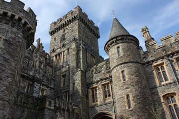 Fototapeta premium Welsh Celtic - Cardiff Castle. Ancient Celtic Architecture and Military Fortifications in Middle Ages