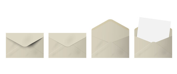 Realistic blank envelope,open,closed and with letter © arturaliev