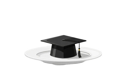 Graduation cap on a plate symbolizing achievement (28)