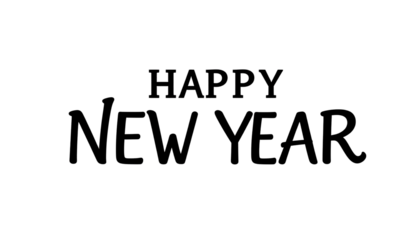 text Happy New Year in style, isolated on transparent background.