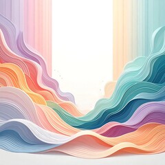 Abstract layered, colorful waves
