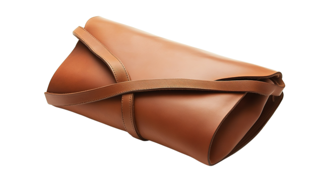 beautiful leather bag transparent background