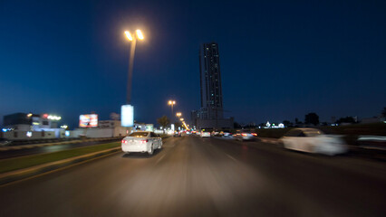 Drive on the streets of Ajman timelapse hyperlapse. Ajman is the capital of the emirate of Ajman in the United Arab Emirates.