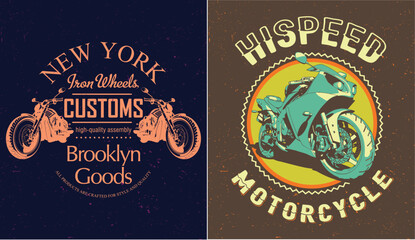 Vintage Motorcycle Graphics: New York Customs & High Speed Motorcycle Art