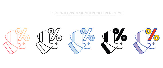 Discount Down icon design with white background stock illustration