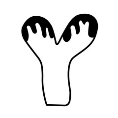 letters with snowflake outline