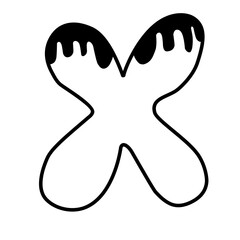 letters with snowflake outline