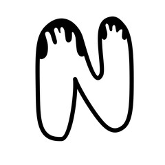 letters with snowflake outline