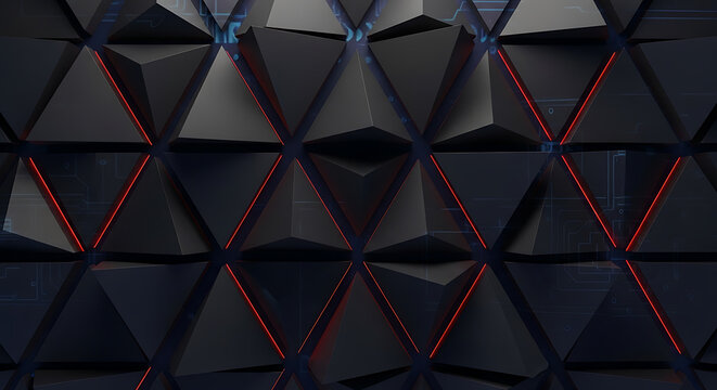 Cyberpunk or Gaming Background with Low-Poly Design