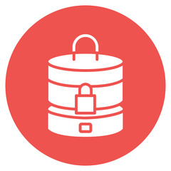 Database Lock icon vector image. Can be used for Web Hosting.