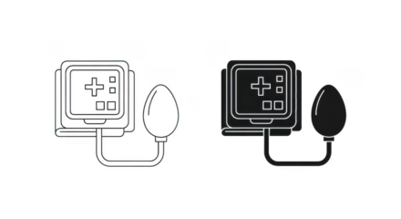 Two black electrical outlets isolated on transparent background