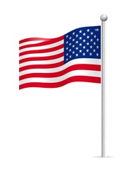 American flag waving on a pole