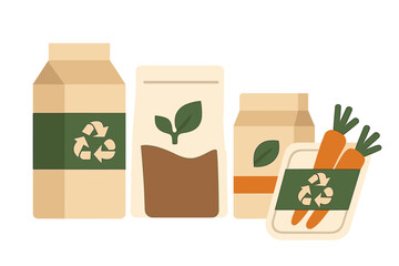 Eco-friendly packaging design: recycling and sustainability in soft pastel tones
