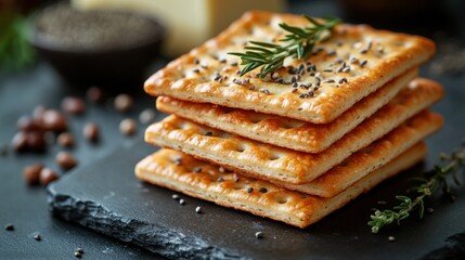 Baking crunchy crackers kitchen food photography cozy atmosphere close-up culinary delight