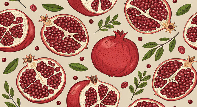 seamless pattern with fruits
