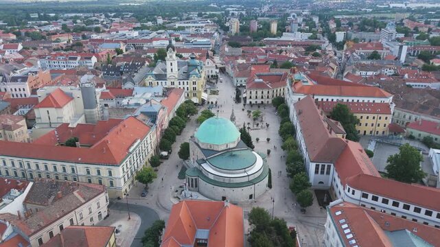 Mosque of Pasha Qasim in Sz&eacute;chenyi Square, P&eacute;cs, highlighting its Ottoman architecture and historic central location