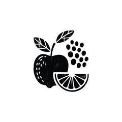 Abstract Fruit Medley Silhouette