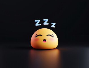 Cute sleeping yellow blob character with closed eyes and 'Zzz' text, depicting slumber and rest