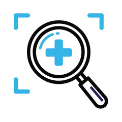 Obraz premium Magnifying glass icon with zoom plus symbol for enhanced search and analysis vector