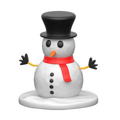 Grab this creatively designed 3d style snowman illustration
