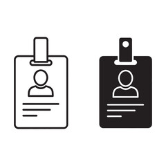 Obraz premium Two icon styles of identity card with person silhouette and lines for text vector
