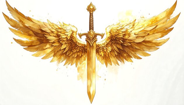 Golden sword and wings