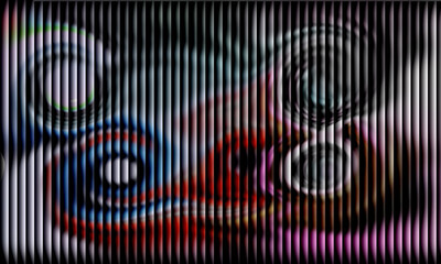 Abstract Optical Illusion Rhythmic Lines and Colorful Spheres background design 