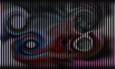 Abstract Optical Illusion Rhythmic Lines and Colorful Spheres background design 