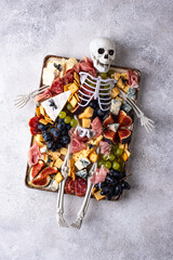 Assortment of cheese and meat appetizers