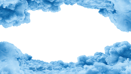 A fluffy cloud border with a black void in the center