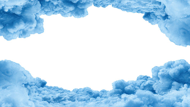 A fluffy cloud border with a black void in the center - Powered by Adobe