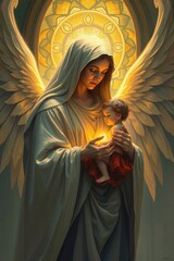 Guardian Angel&rsquo;s Embrace: Protecting the Innocent Light