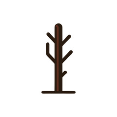 A minimalist illustration of a tree with sparse branches set against a clean background