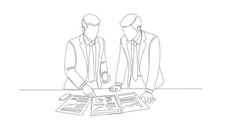 Business Analysis Discussion Two Executives Examining Charts