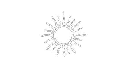 Radiant Sun Outline Vector Illustration with Flare for Designs
