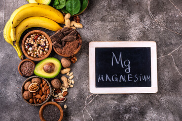 Products containing natural magnesium Mg