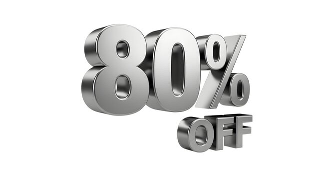Eighty percent off sale promotion discount offer limited time special deal clearance savings retail on transparent background