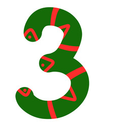 christmas tree with numbers three
