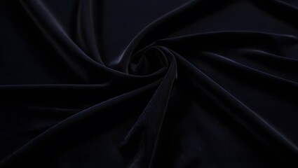 Luxurious black velvet fabric with soft folds and highlights