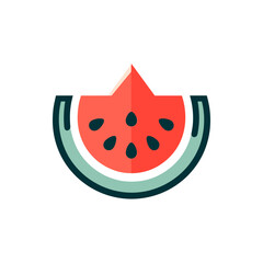 A vibrant illustration of a watermelon slice with a playful design, suitable for summer themes