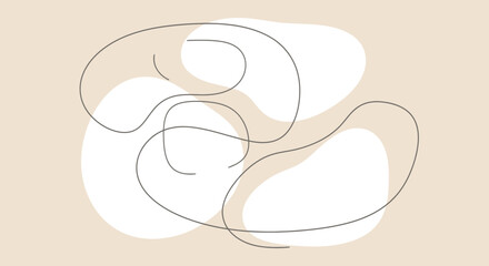 Abstract illustration featuring flowing lines and organic shapes, creating a modern design.