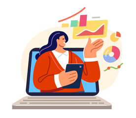 Online investment consultations. Financial consultation. Business growth analysis and investment portfolio management