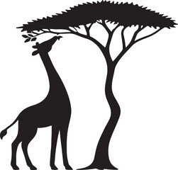 giraffe silhouette vector illustration