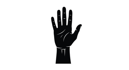 Obraz premium A striking black and white silhouette of an outstretched human hand