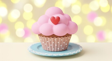 cupcake with pink icing