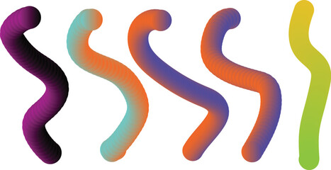 Colorful gradient abstract shapes with rounded forms on white background