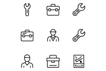 Toolbox and Tools Icon Set