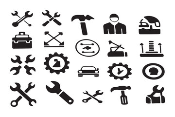 Mechanical Tools and Automotive Repair Icons