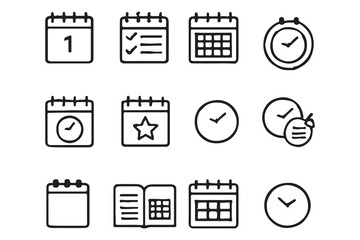 Calendar and Time Icons Set